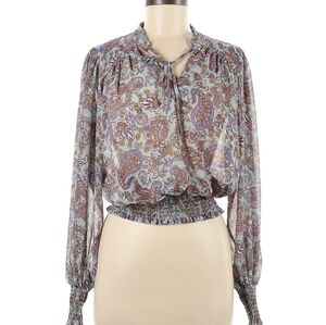 Rachel Zoe Paisley Print Sheer Blouse